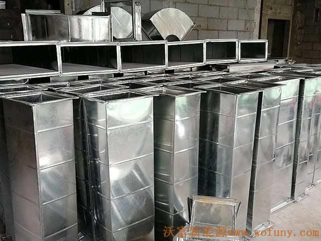 青島沃富新能源承建青島市小水清溝村改造配套學校空氣源熱泵項目——全熱回收通風管道