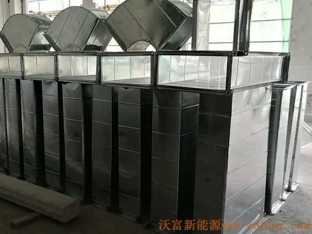 青島沃富新能源承建青島市小水清溝村改造配套學校空氣源熱泵項目——全熱回收通風管道